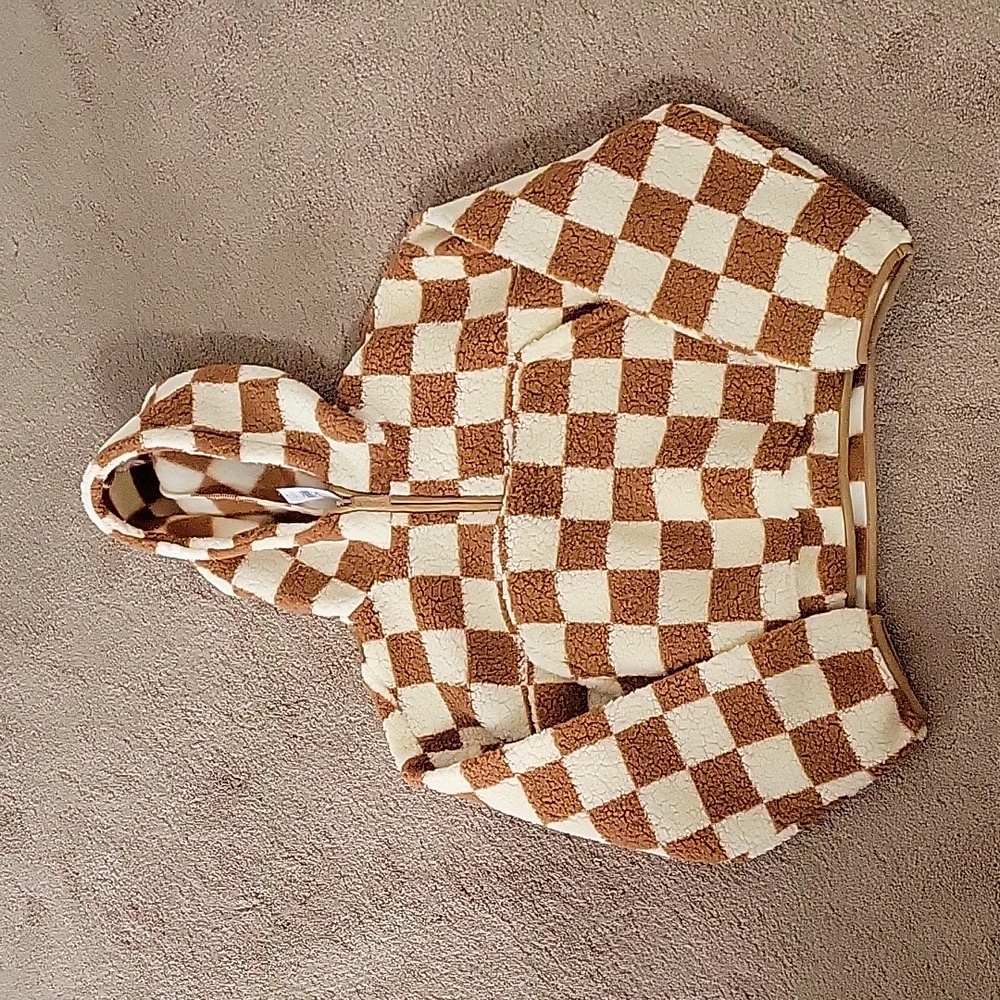 GAP girls checkered sherpa size XXL (14-16) NWT